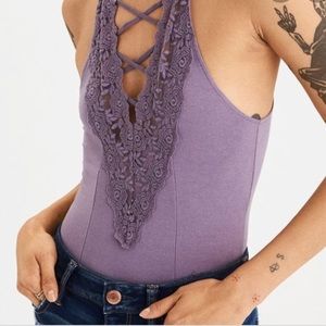American Eagle purple bodysuit